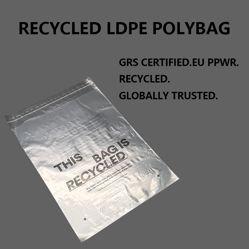 Egyedi GRS újrahasznosított LDPE polizsák ruházati és e-kereskedelmi csomagoláshoz